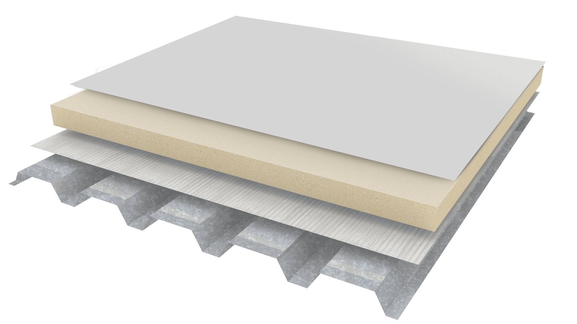 Exploded diagram of the Ultratherm Xtreme membrane high-performance roof system
